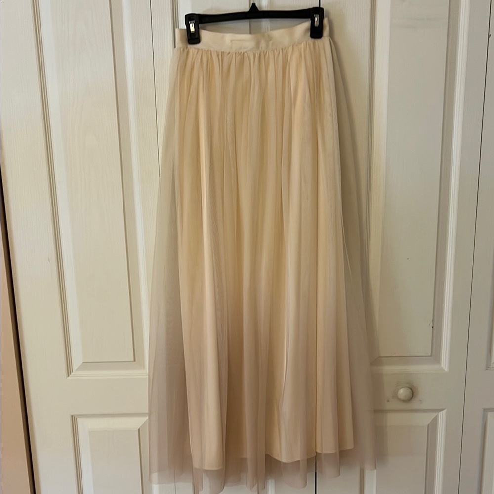 LC Lauren Conrad Gold Maxi A-Line Skirt